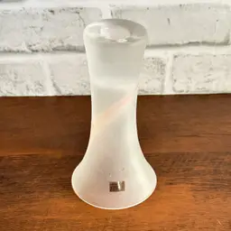 Sea of Sweden Frosted Pink Swirl Glass Candlestick / Bud Vase Handmade