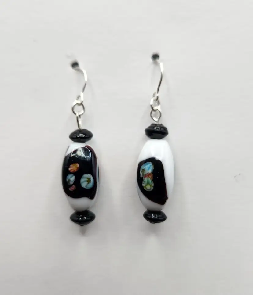 Upcycled Glass Bead Earrings