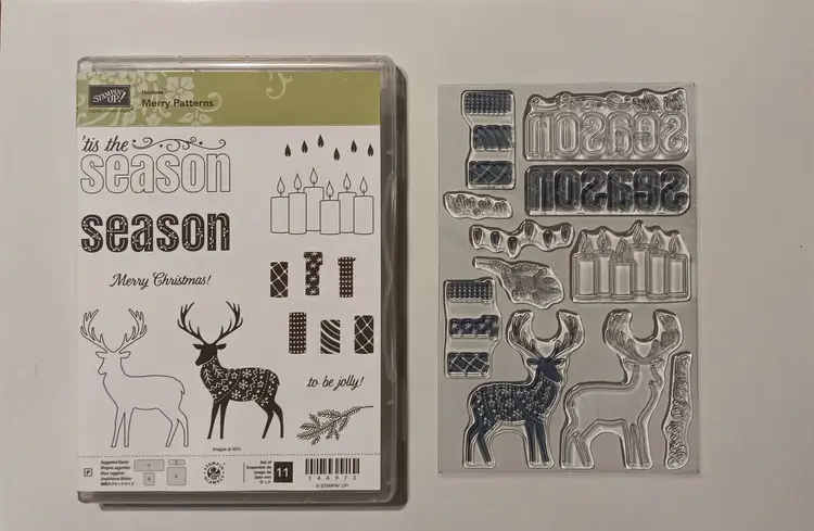 Stampin Up Christmas Holiday Stamp Lot Cookie Cutter Merry Moose Patterns Wreath