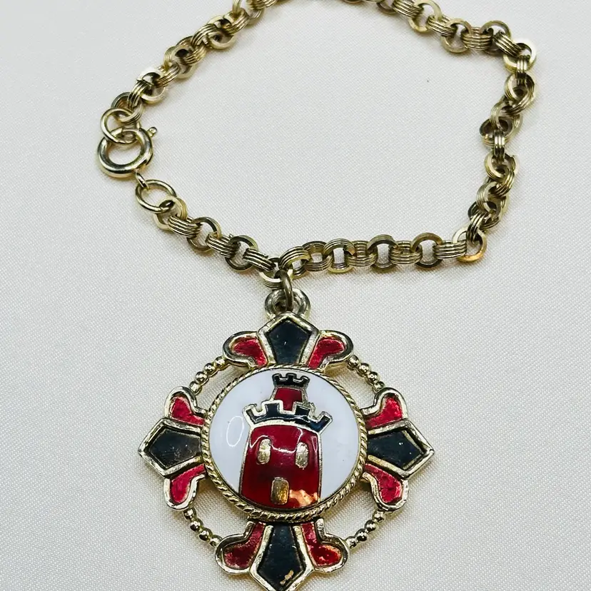 Coro Castle Charm on Germany Link Bracelet