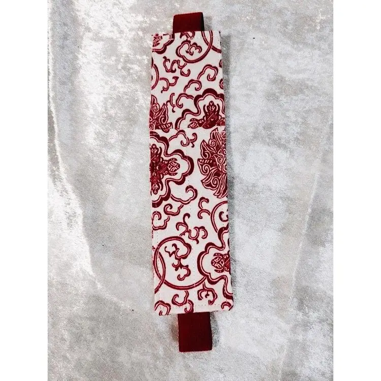 Pen or Pencil Holder Bookmark, Handmade - Red / White