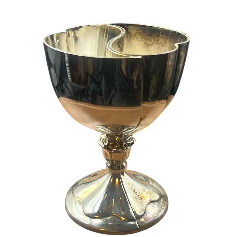 Vintage Silver Plate Split Goblet 5.5” x 4”