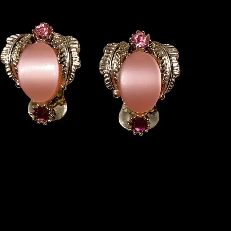 Pink Clip On Earrings