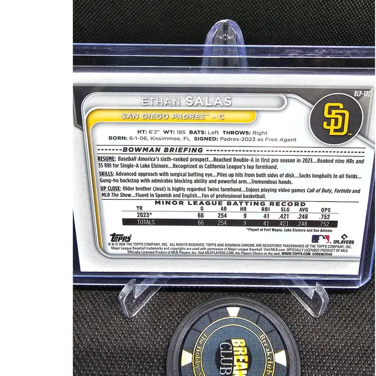 2024 Bowman Chrome Ethan Salas /299- San Diego Padres