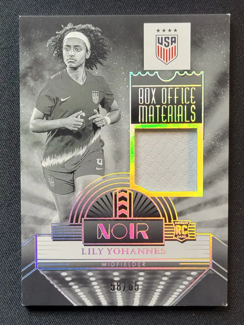 24-35 Panini Noir Soccer - Lily Yohannes RC - Box Office Materials /65