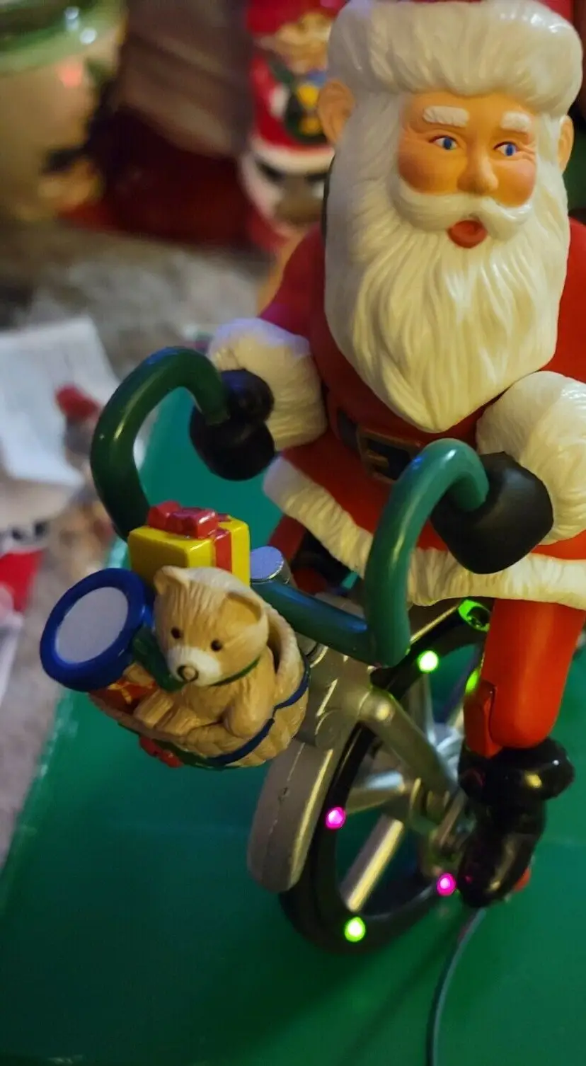 Cycling Santa Musical Christmas Tree Decoration Holiday