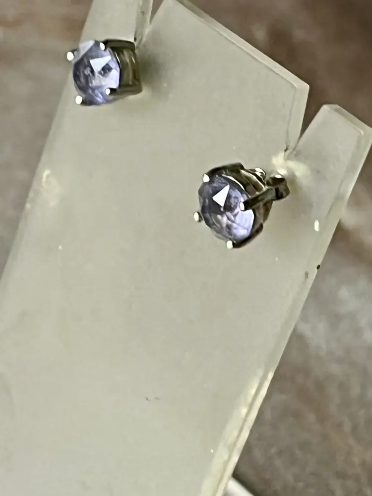 Iolite Stainless Steel Hypoallergenic Post stud Earrings