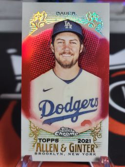 Trevor Bauer 2021 Topps Allen & Ginter Chrome #208 Red Mini Refractor 4/5 SSP