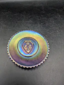 Vintage 86-87 Joseph St Clair Coaster Plate Purple Iridescent