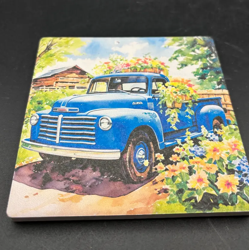 Coaster With Old Chevy Truck, Good Condition
