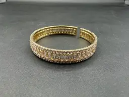 Adornia 14kt Gold Played Cubic Zirconia Cuff Bracelet, Adjustable