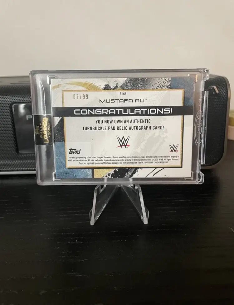 Mustafa Ali 2020 Topps Fully Loaded Turnbuckle Pad Relic Auto