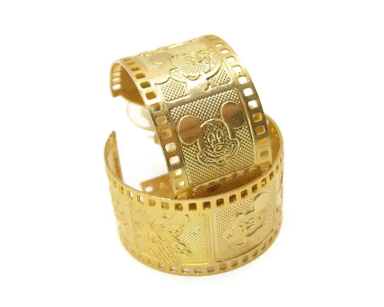 Rare Disney Mickey Mouse Film Strip Hoop Pierced Earrings On Original Card