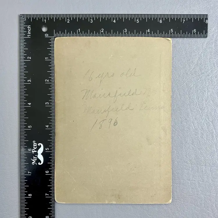 Antique Cabinet Card Photo Young Female Portrait Bailey Mansfield Pa 1896 Victorian