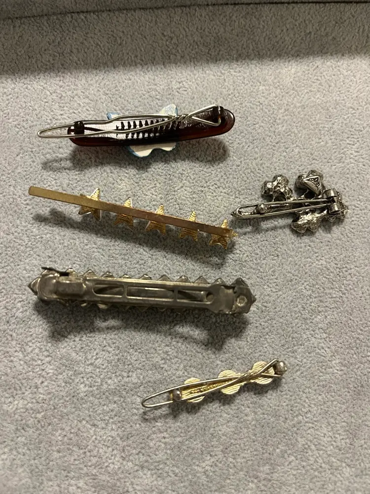 Lot of 5 Vintage Hair Barrettes