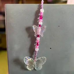 Pink Translucent Bfly Charm