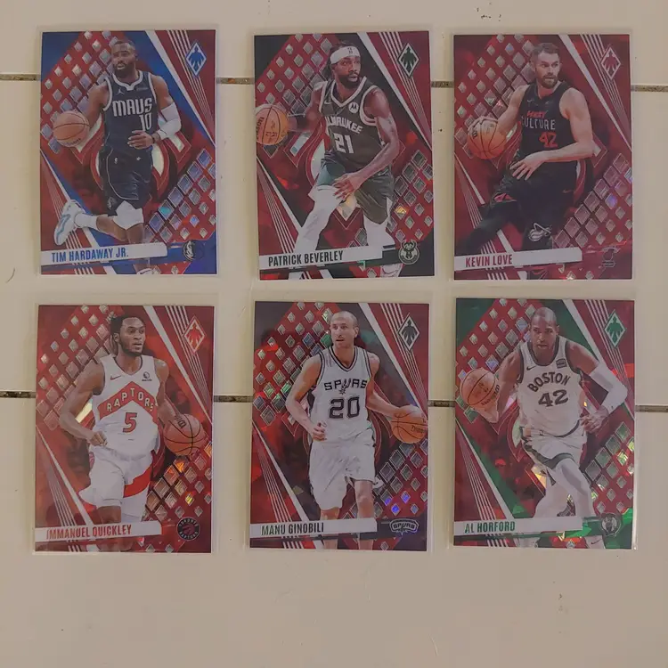 Lot of 12 red ice parallels from 2023-24 Panini Phoenix.