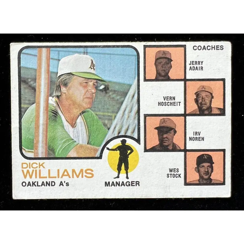 1973 Topps Dick Williams Oakland A's Athletics #179 ⚾