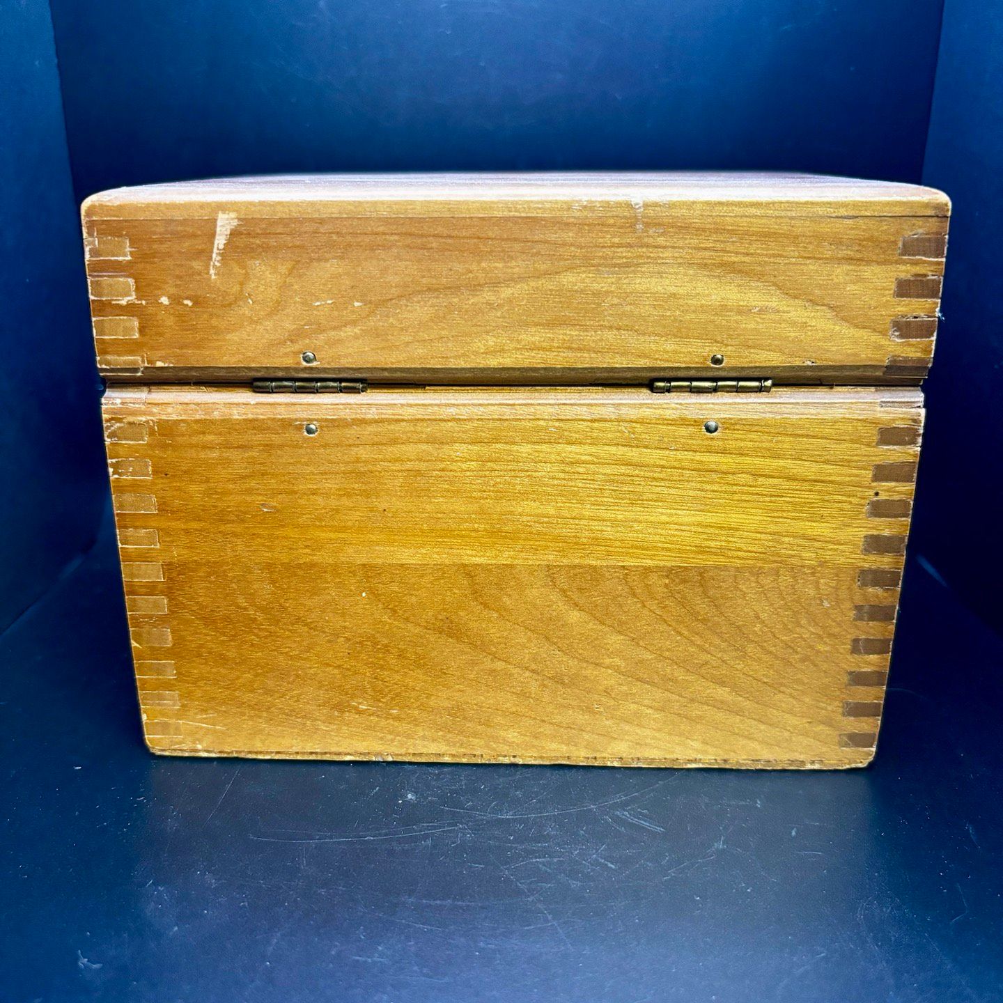 Niknax · Vintage Wood Hinged Recipe Box 5”x7”