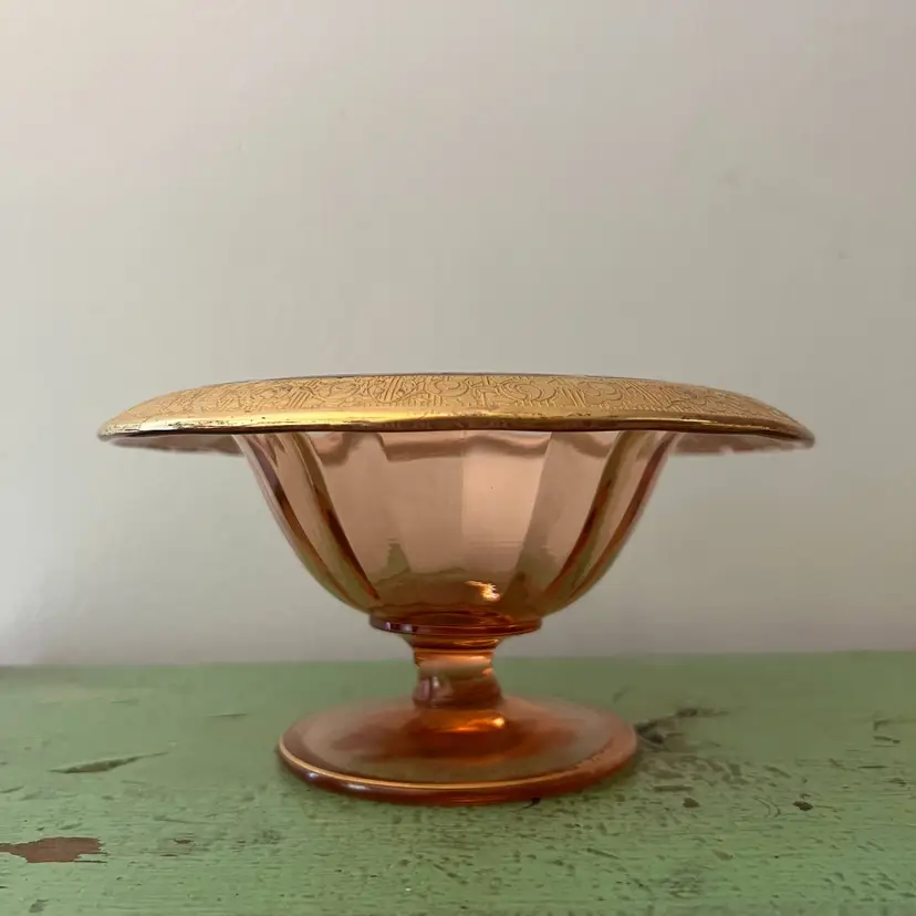 Tiffin-Franciscan RAMBLER ROSE PINK Glass 6 1/2" Mayonnaise/Condiment Bowl