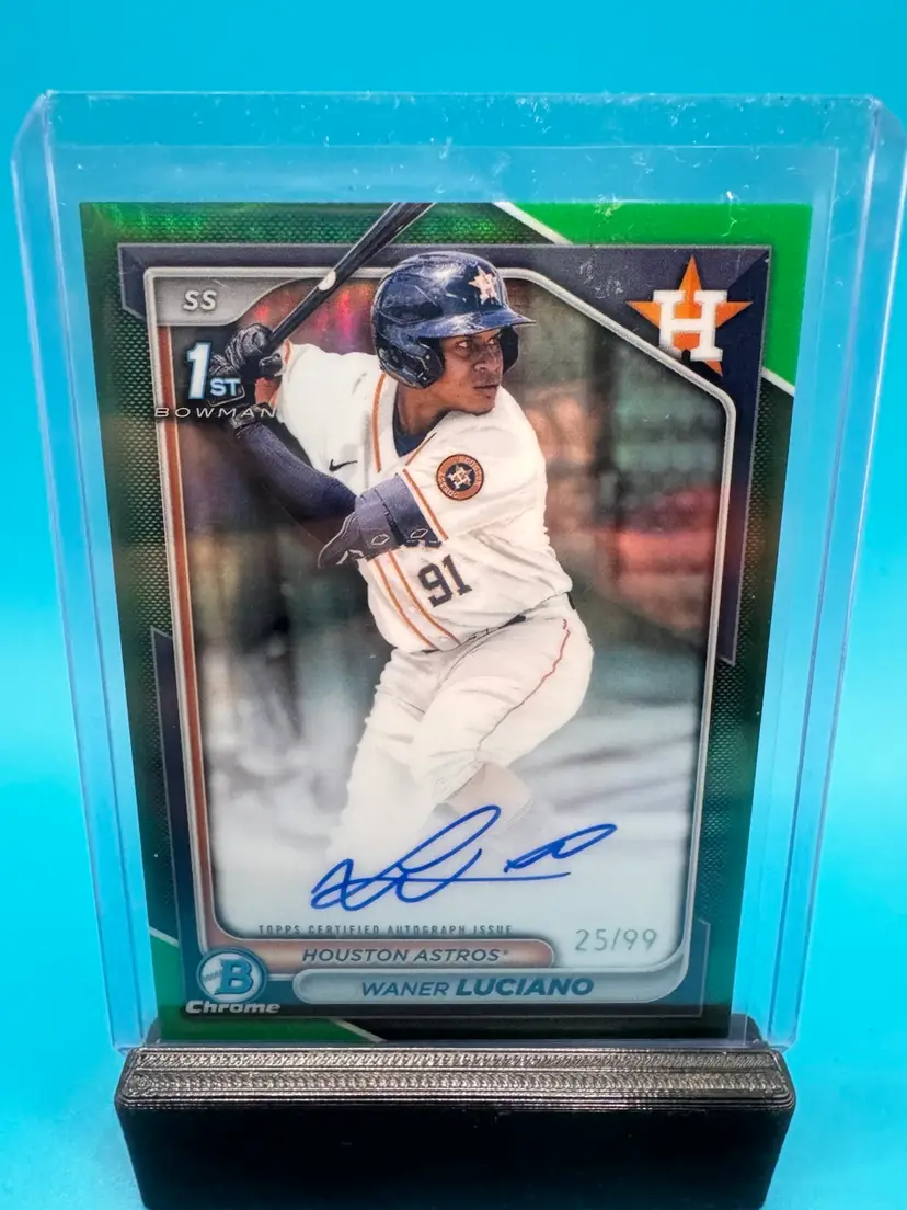 Waner Luciano 1st Bowman Chrome Green Refractor Auto /99 Houston Astros