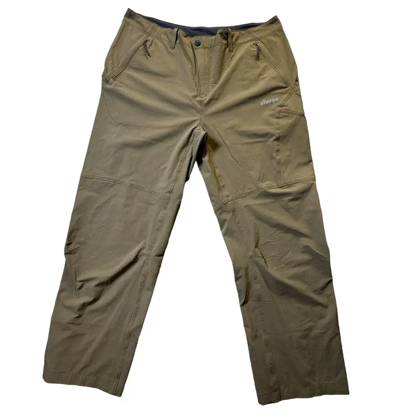 Sherpa Adventure Gear Pants Mens 38 Khaki Beige Straight Leg Outdoor Hiking
