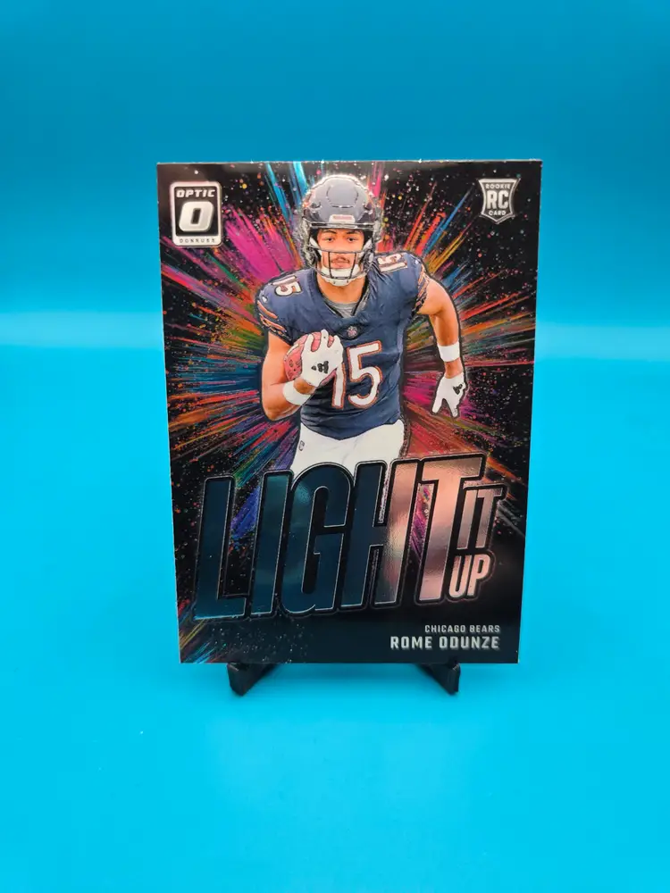 Rome Odunze 2024 Donruss Optic Light It Up RC Card Chicago Bears