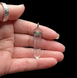 Sterling Silver Crystal Pendant 1.75”