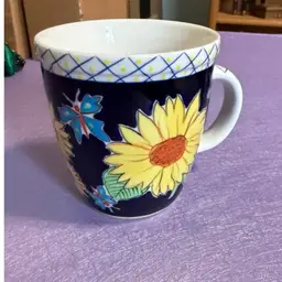 2003 Starbucks Barista Grapes & Butterflies 18oz Jumbo Ceramic Coffee Mug