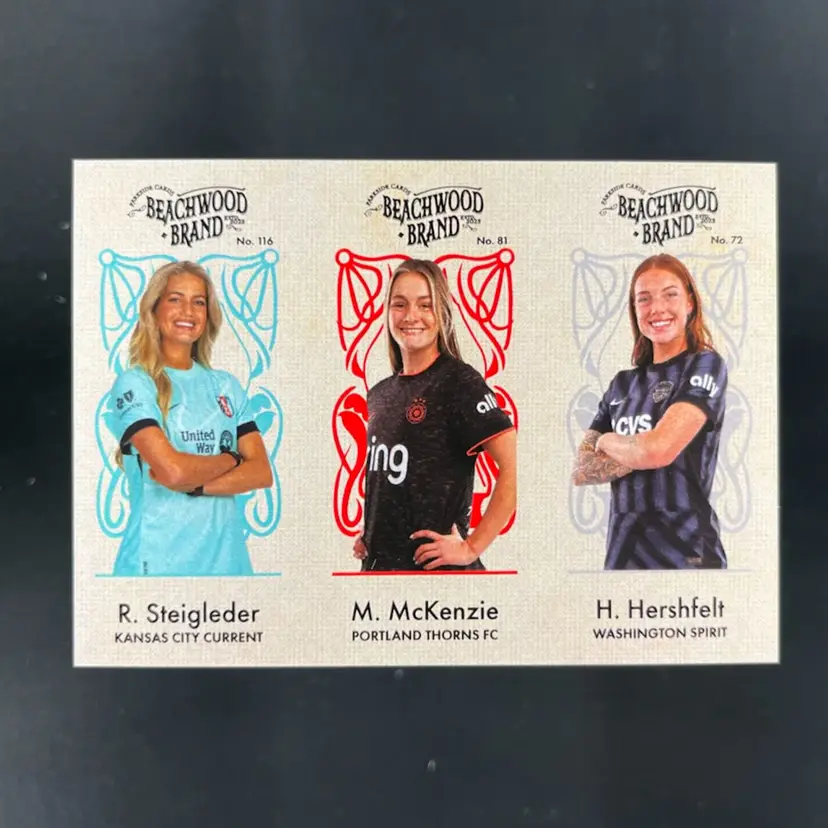 Hal Hershfelt & Mallie Mckenzie & Regan Steigleder 2025 Parkside NWSL Vol 2 Beachwood Soccer Card