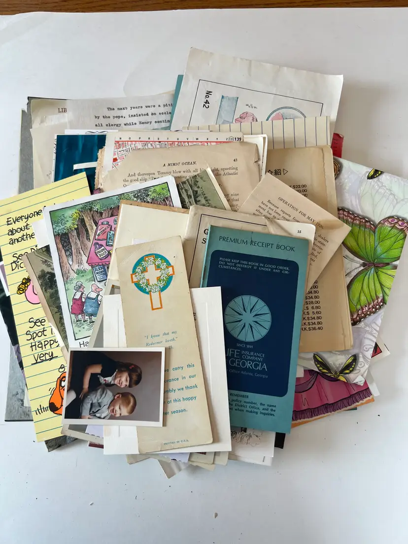 Antique Ephemera Craft Set. Junk Journaling, Smash Books, Scrapbooking. 100+ Items/ Pages, Lot #12