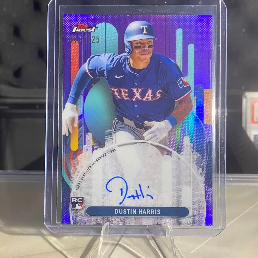 2025 Topps Finest Dustin Harris Purple Refractor Auto /125 Texas Rangers