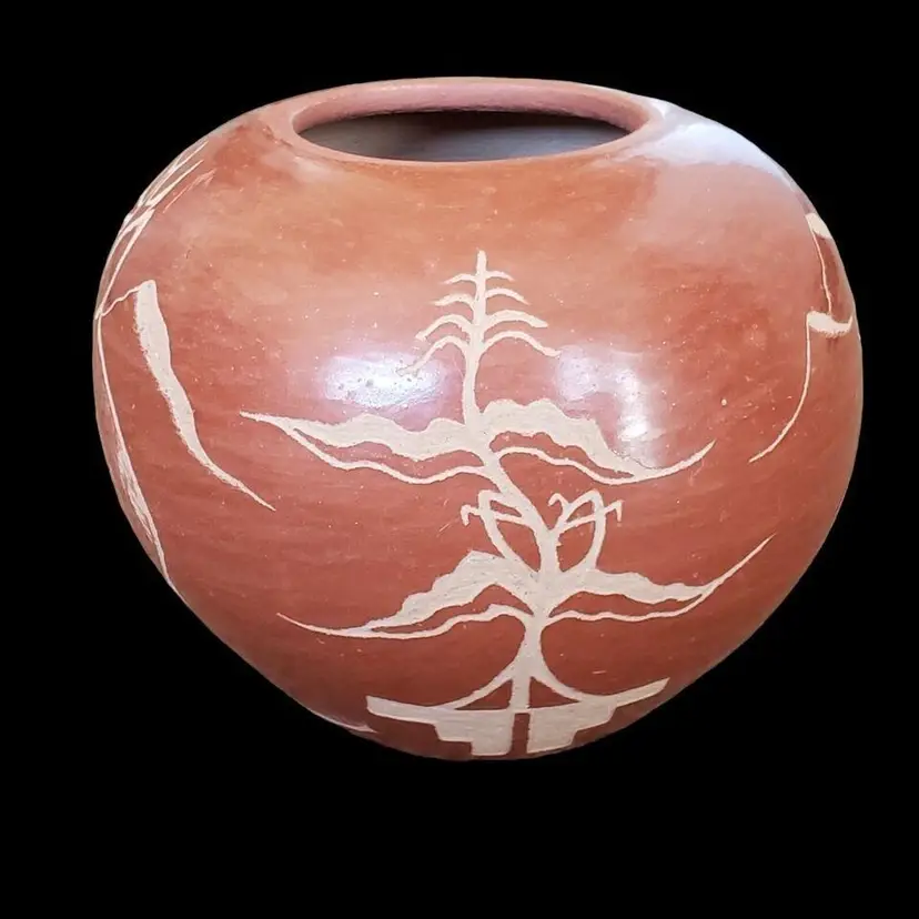 Studio Art Pottery  Jemez Pueblo Signed M. Waq Marie Waquie New Mexico Vase 4¼”T