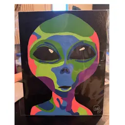 Alien Vibes Hand-painted Cartoon/ Eccentric Art