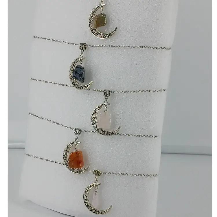 Five Necklaces with Gemstones