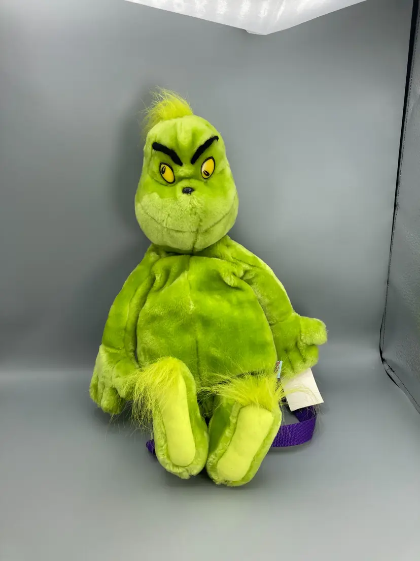 The Grinch Dr Seuss Plush Backpack 1998 NWT - Vintage