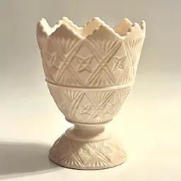 Vtg Jeannette Pink Milk Glass Footed Planter Vase NAPCO 2255 6" EASTER / SPRING