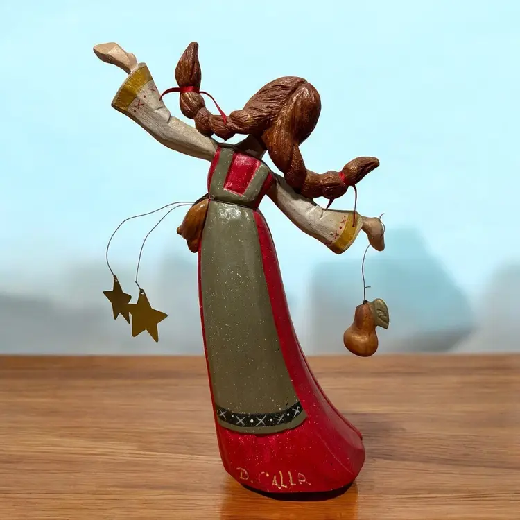 House of Hatten: Twelve Days of Christmas - 9 Dancing Ladies Carved Wood Figure