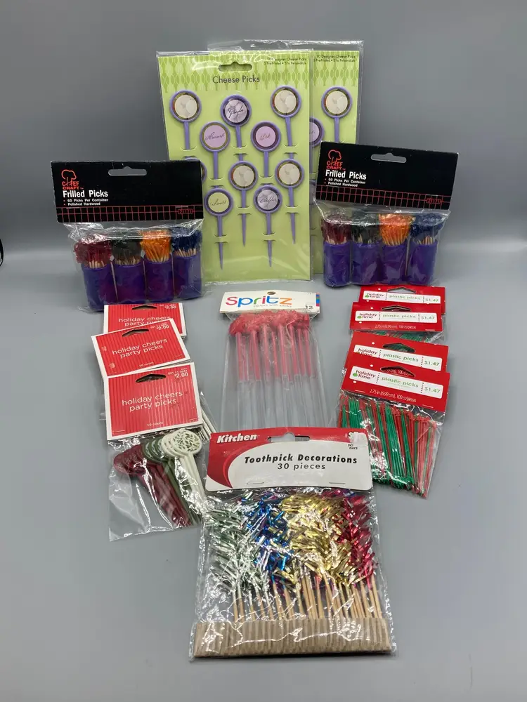 Lot of Food Picks, Cheese Picks, Stirrers