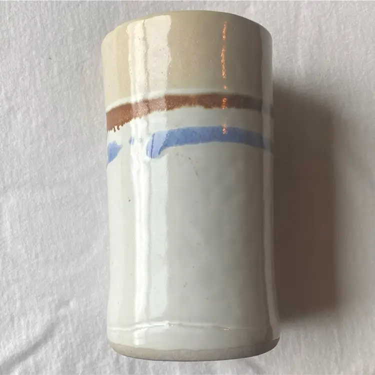 Signed Studio Art Pottery Vase Or Tumbler 6”h