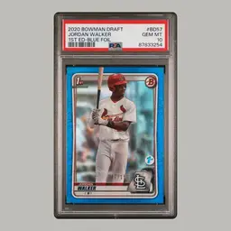 Jordan Walker 2020 Bowman Draft 1st Edition Blu Foil /150 PSA 10 St. Louis Cardinals