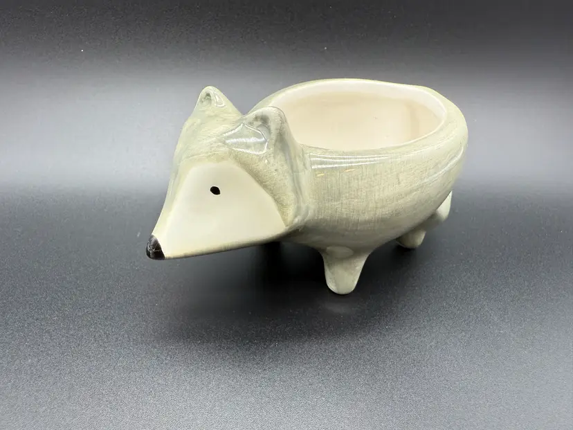 Small ceramic fox planter