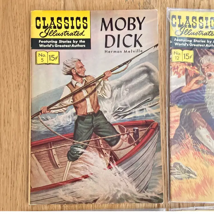 Set Of 4 Classics Illustrated Comic Books Moby Dick, Dr Jekyll And Mr Hyde + 1960’s