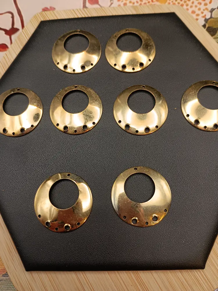 4 Pair of Vintage Brass Chandelier Earring Findings with 5 Dangles to Make your own Earrings.