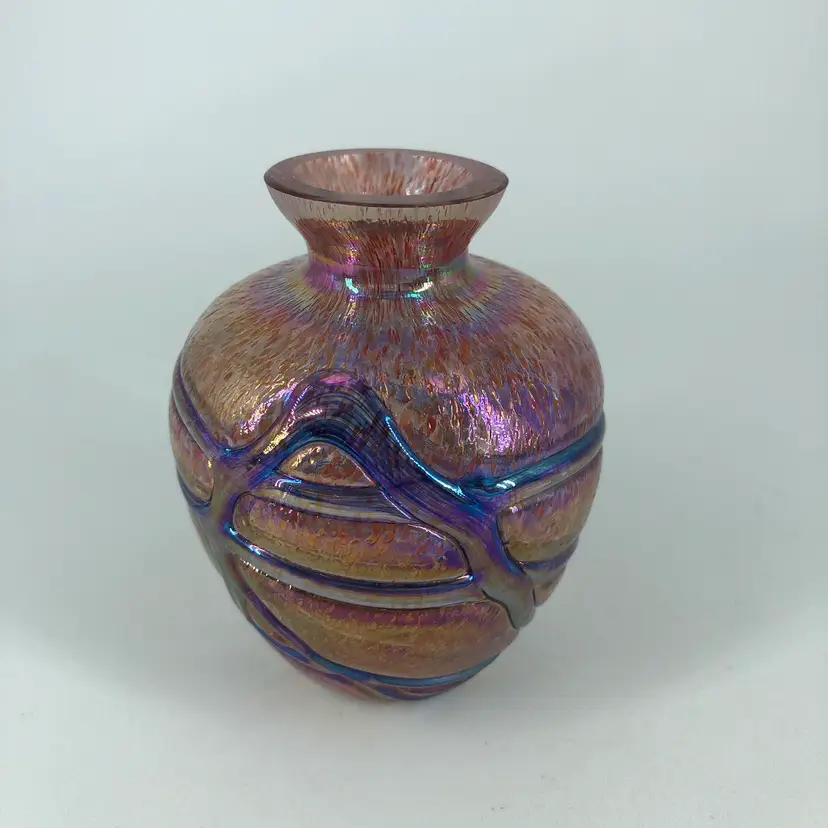 Iridescent Art Glass Perfume Bottle Vase