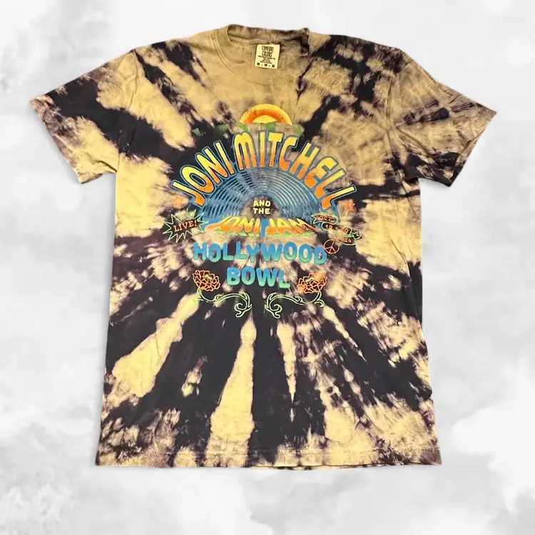 Joni Mitchell and the Joni Jazz Band Hollywood Bowl Tie Dyed T-shirt Medium