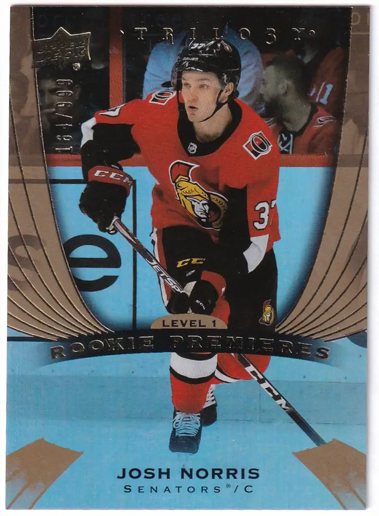 2020-21 Upper Deck Trilogy #74 Josh Norris RC Ottawa Senators Hockey Card