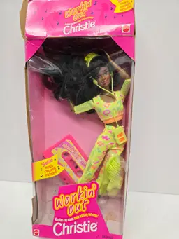 Vintage Workin' Out Christy Barbie Doll with Original Packaging