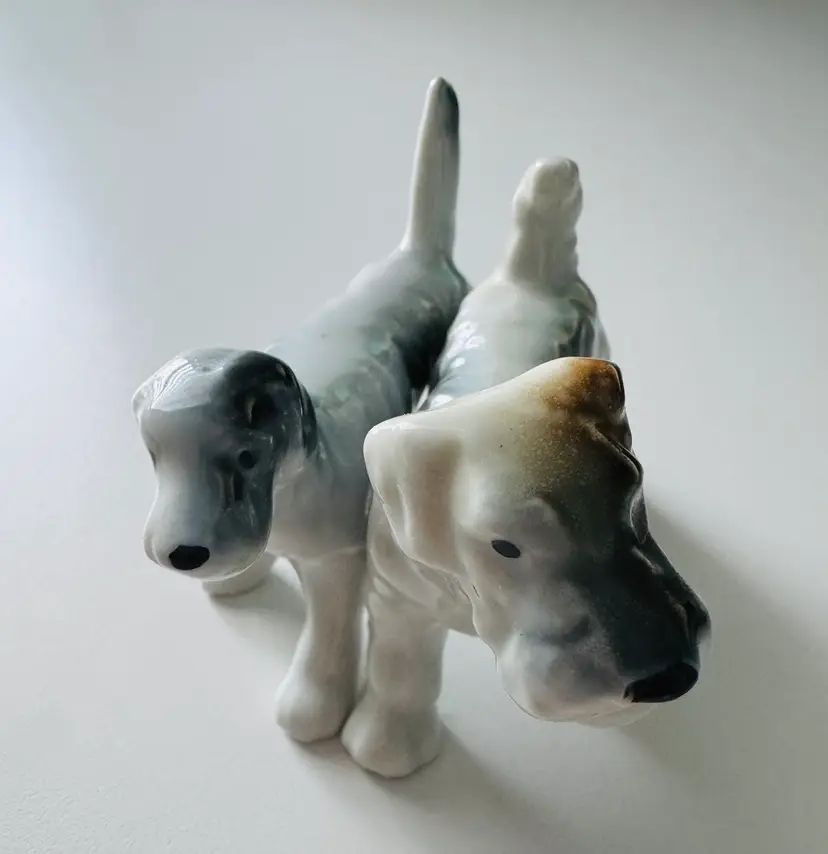 Two Nice Dog Figurines - Made In Japan - Beautiful Quality