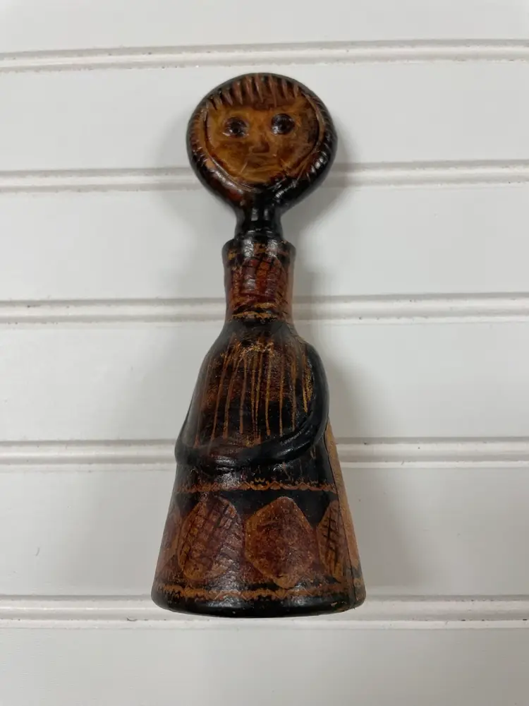 Vintage Piero Capecchi Leather Covered Bottle with Stopper RARE